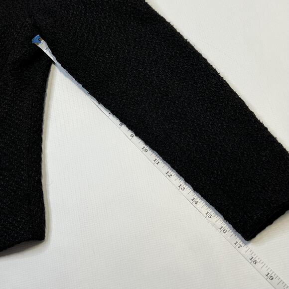 Bon'A Parte Jacket Womens 42 UK 16 Black Textured Lined Wool Blend Snap Front - Picture 12 of 12